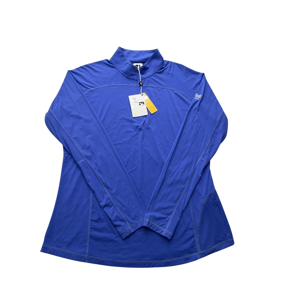 FootJoy ProDry Jacket Womens XL Blue 1/2 Zip UV Protection Golf Top Windbreaker